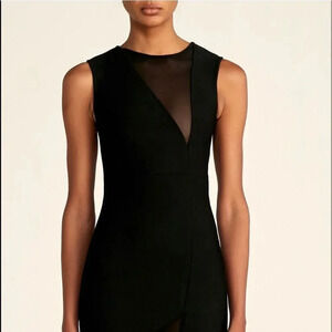 Few Moda Black Mesh Cut-out Exposed Zipper Dress